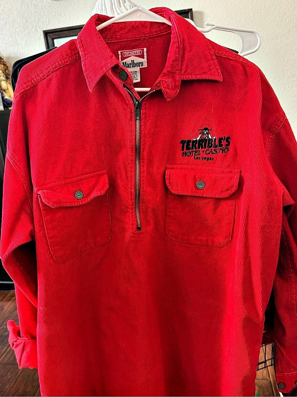 Vintage Marlboro Red Corduroy Shirt Jacket